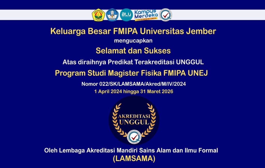 Susul Prodi Sarjana Fisika Kini Prodi Magister Fisika FMIPA Raih